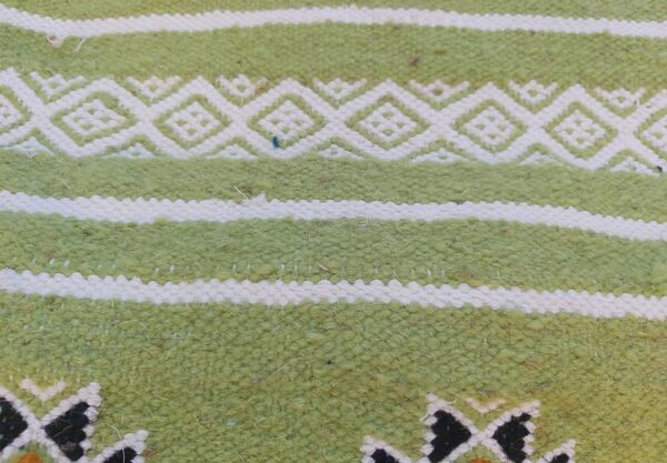 Tapis couloir vert fait main traditionnel 65x200cm