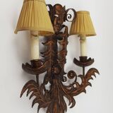 Pair of wrought iron sconces "Venetian masks"