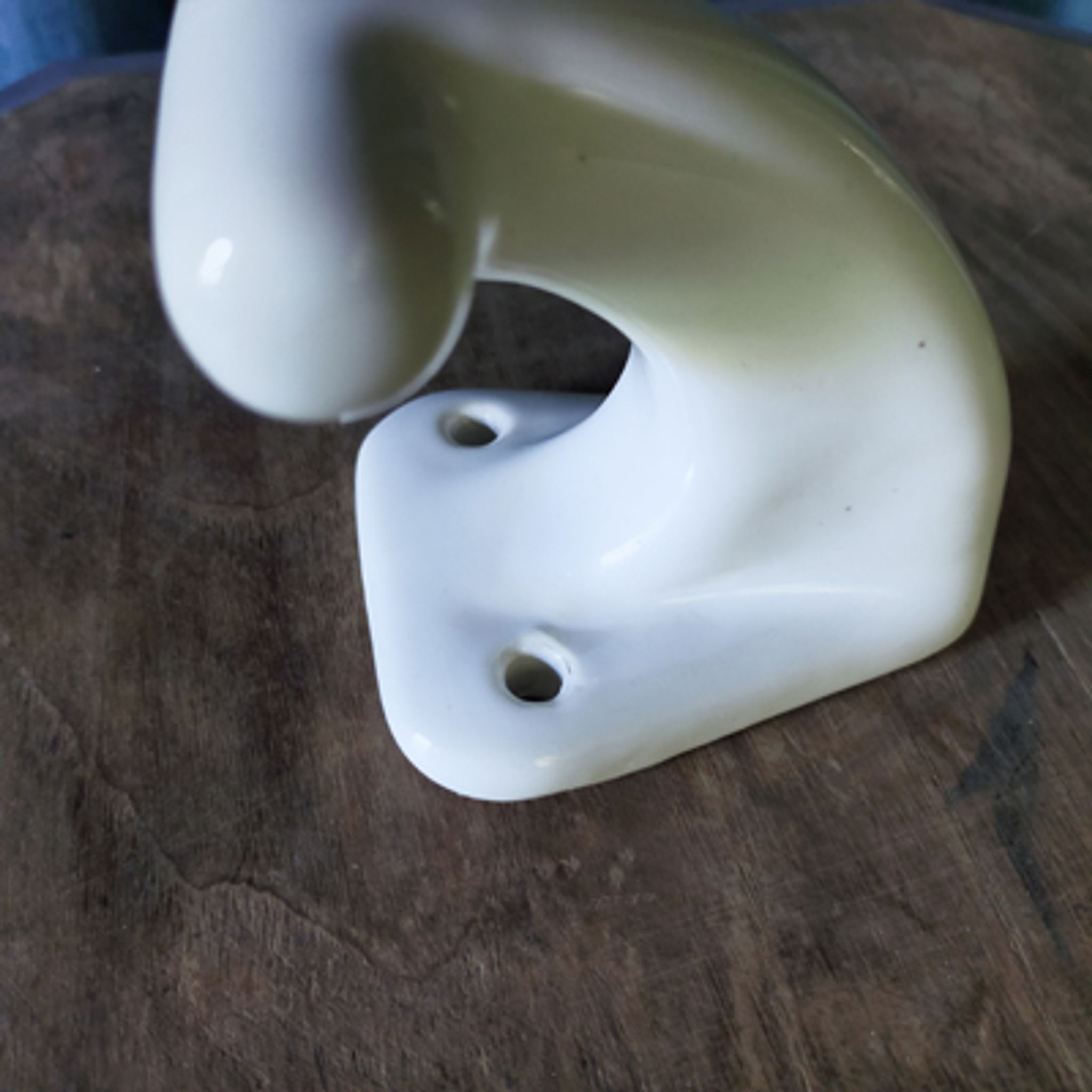 Porcelain hook or coat rack
