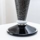 Mushroom table lamp Murano Swirl - silver details in black and white - vintage glass - Space Age design - 1970s