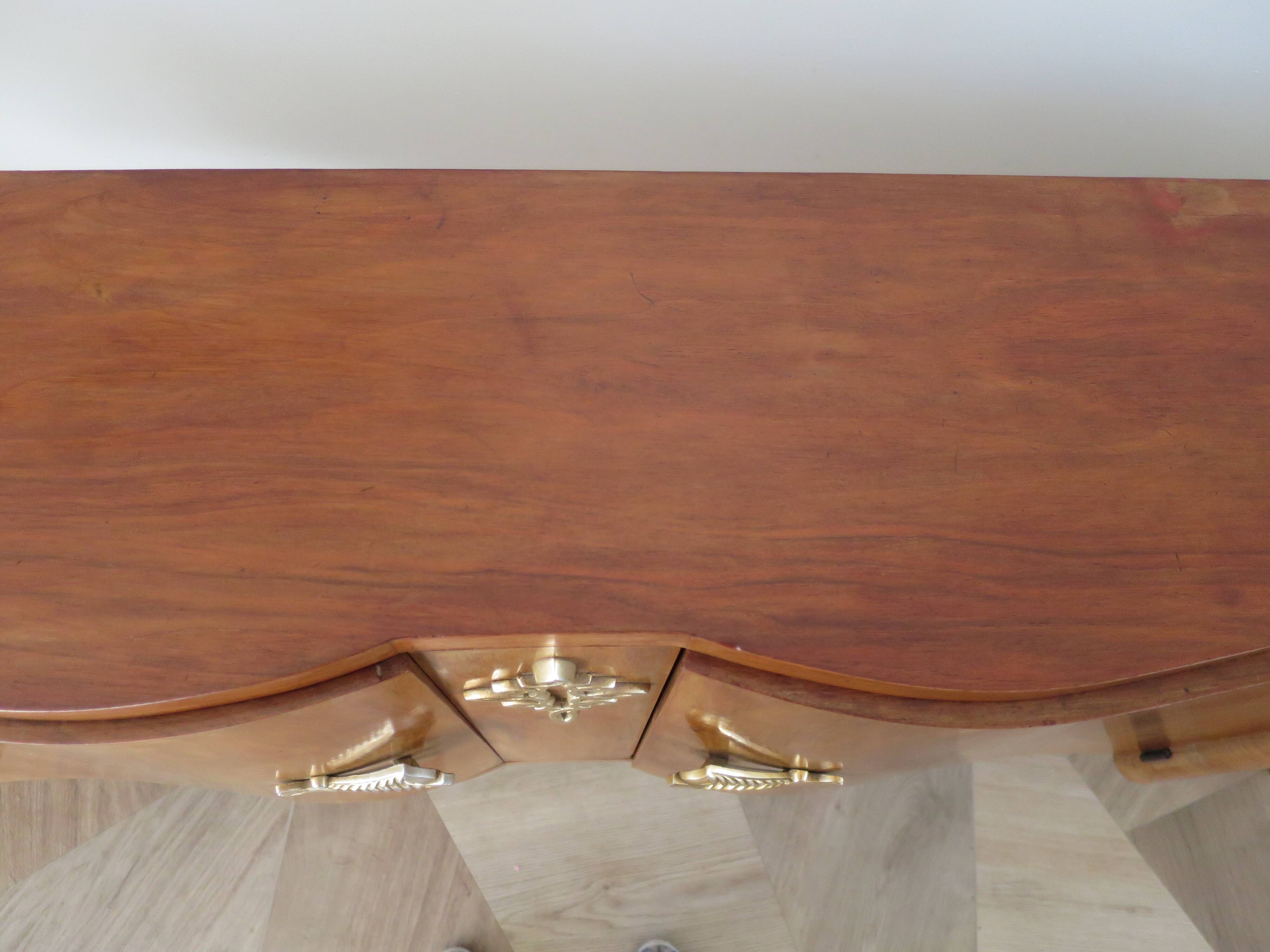 Headboard – console – sideboard – art deco – 2 doors – 2 niches in solid walnut e