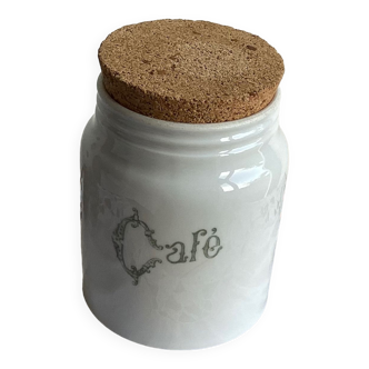 “Coffee” porcelain pot with cork stopper