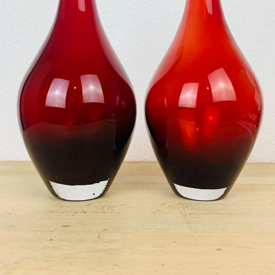 2 vases scandinaves verre soufflé modèle Salong par Johanna Jelinek pour  Ikea | Selency