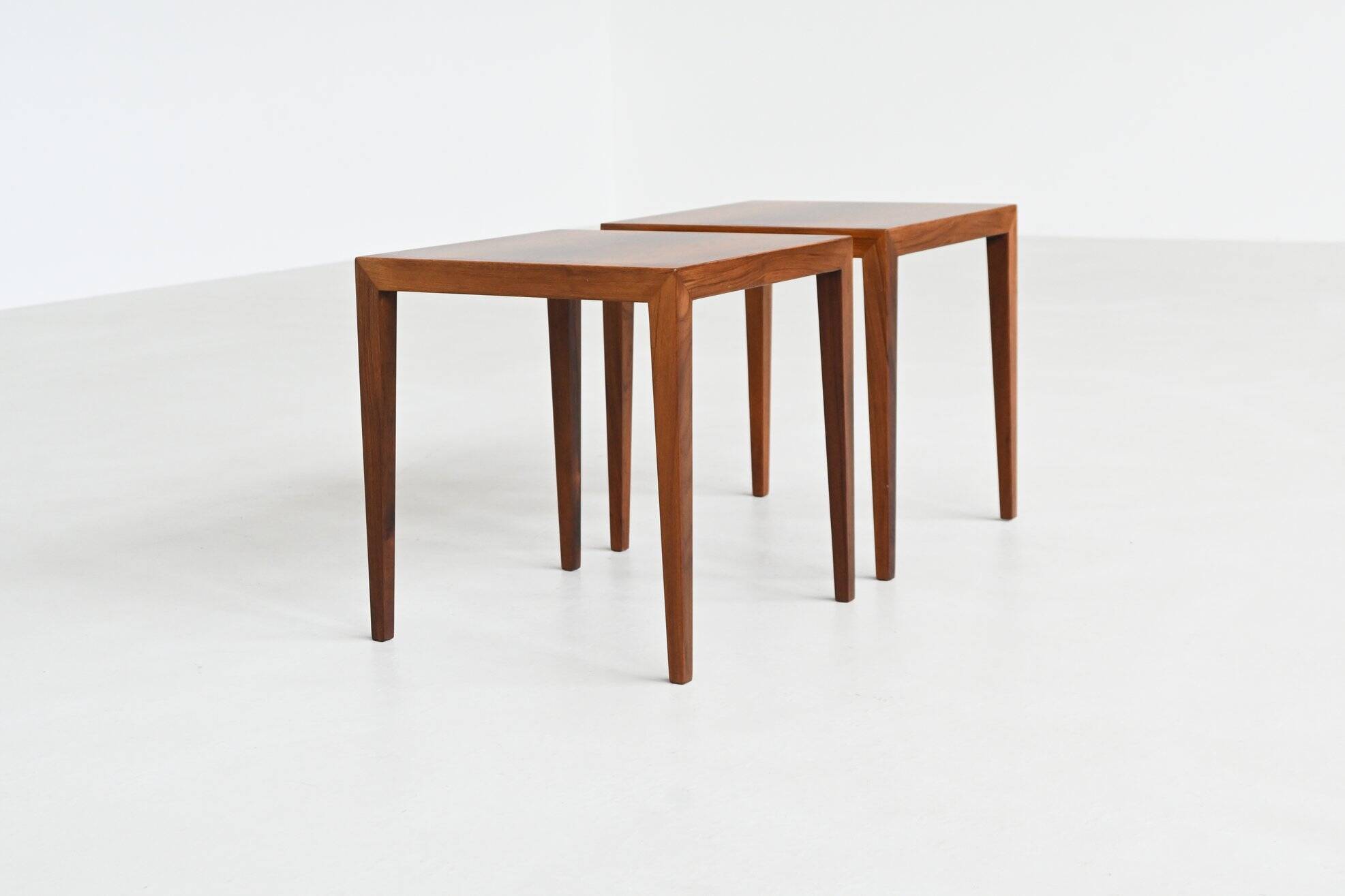 Severin Hansen pair of side tables in rosewood Haslev Denmark 1960