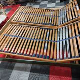Large vintage bed with headboard furniture and built-in radio