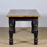 Table de ferme en pin avec plateau ancien