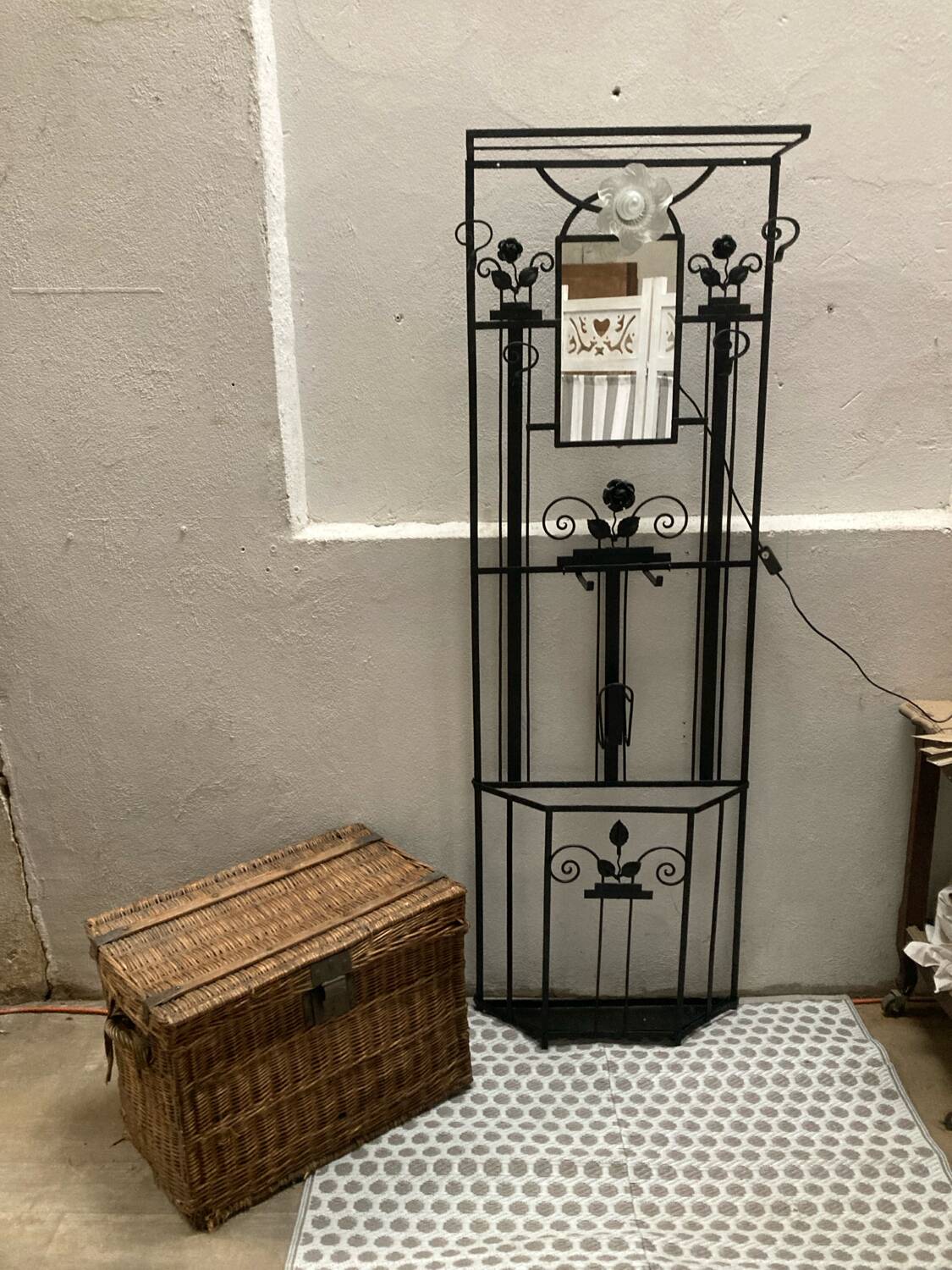 Art Deco coat rack wrought iron wardrobe