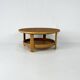 Table basse vintage en bambou et rotin, années 1970