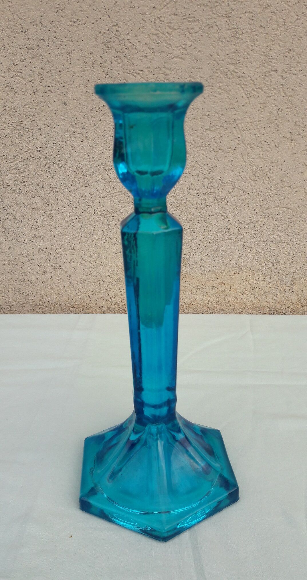 Blue candle holder