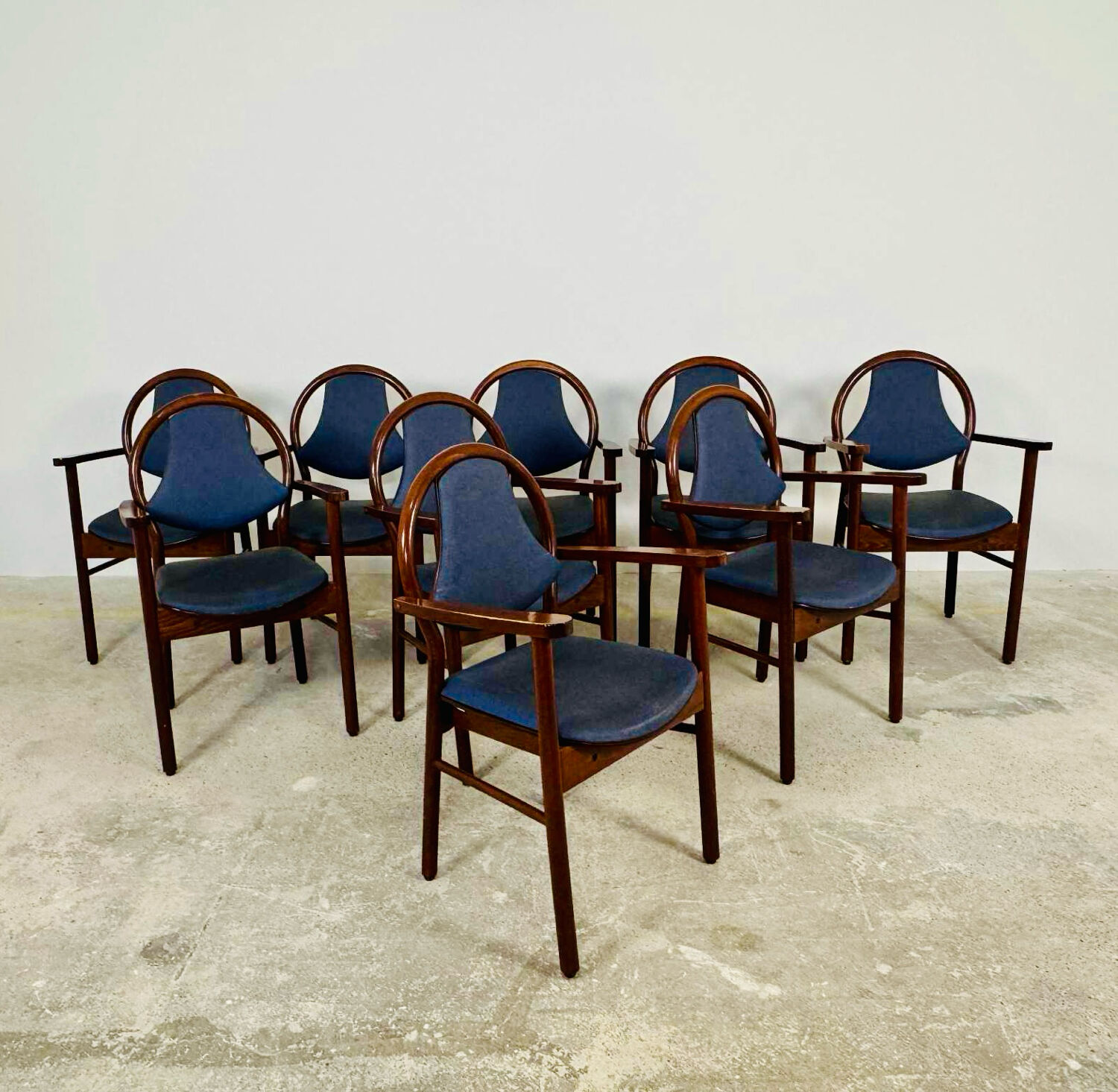 Vintage Baumann chairs, set of 9 bridge chairs