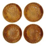 Set of 4 plates in slip "fish"