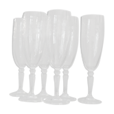 Lot of six glasses of champagne