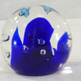 Sulphide / Paperweight THE DOLPHINS with blue background nº2