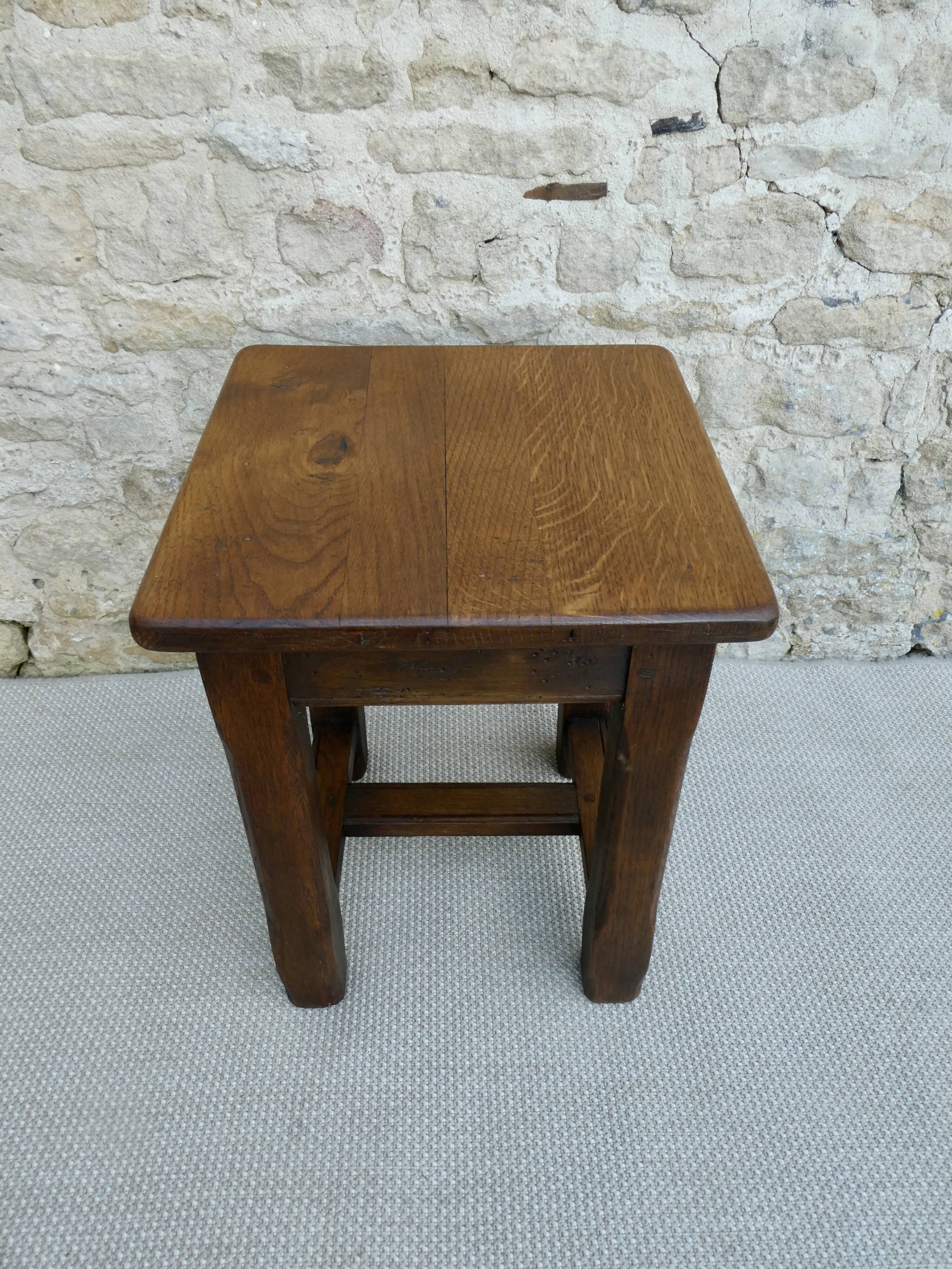 Tabouret en bois massif, bistrot, années 60