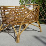 Cradle rattan basket