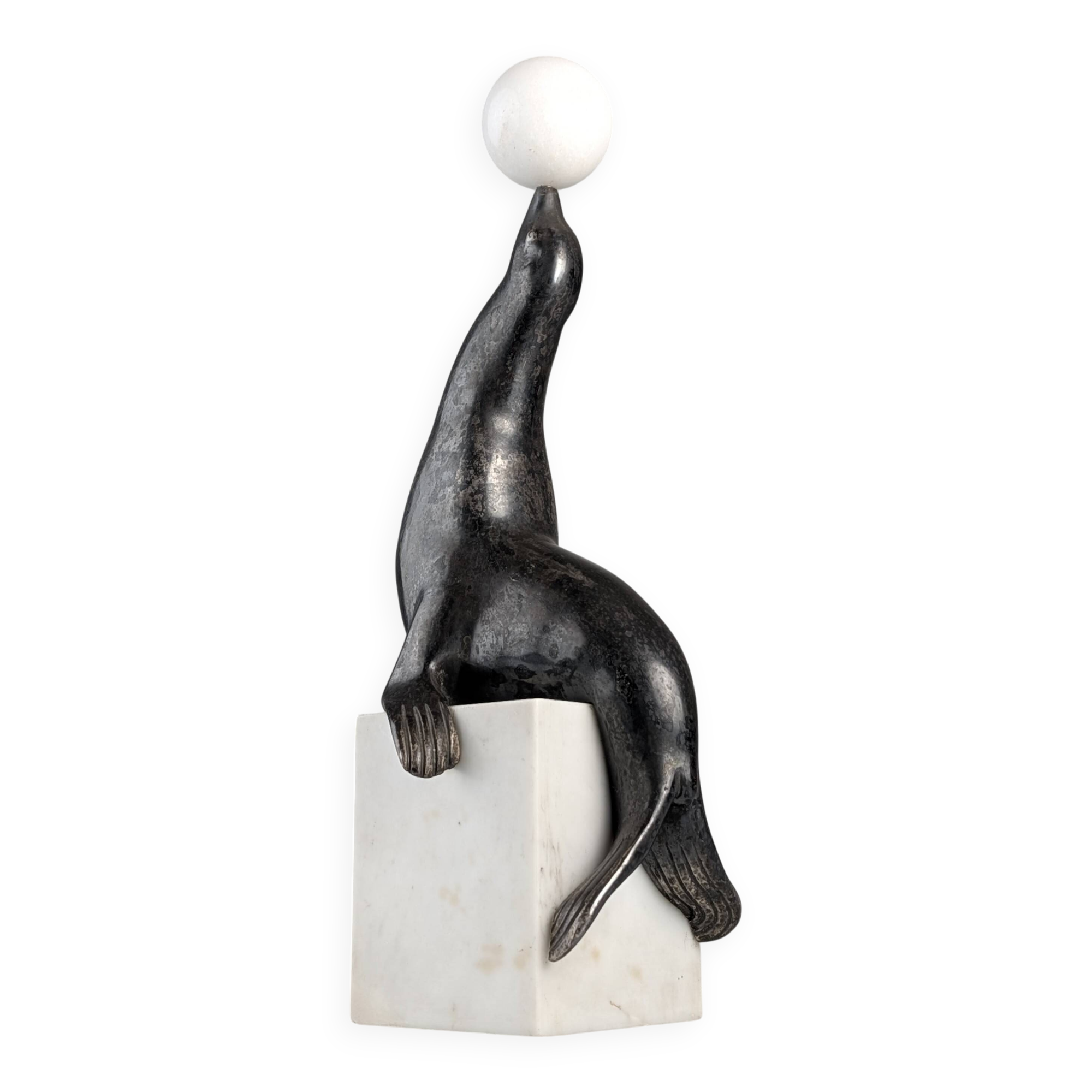 Art Deco sea lion sculpture attributed Marcel-André Bouraine, 1920s