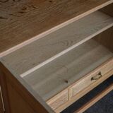 Brutalist oak sideboard from the mid-20th century, Danish cabinetmaker, 1960s.