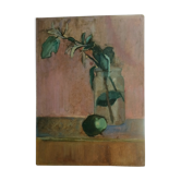 Peinture à l'huile sur carton la branche de chèvrefeuille