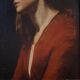 Peinture italienne du 19e siècle, portrait d'une jeune fille
