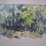 aquarelle sous verre signée Isidore Dufis