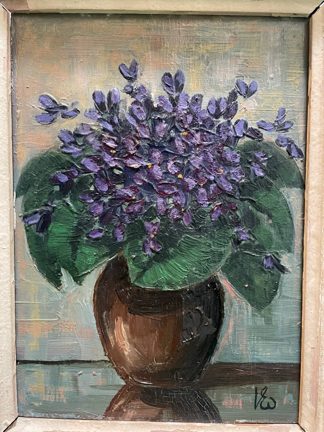 Still life painting with violets 1964