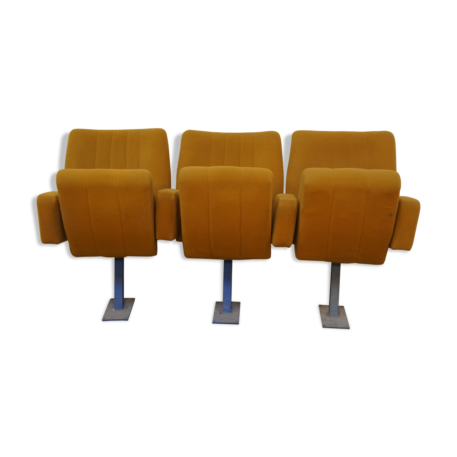 Set of 3 vintage cinema chairs