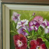 Framed oil on canvas "Flowers", Sweden mid 20th century