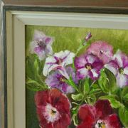 Huile sur toile encadrée « Fleurs », Suède milieu XXème