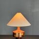Mid-Century Table Lamp with Geometric Wood Inlay, English, circa 1955–1965