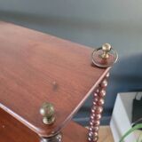 Mahogany "bobbin turned" beaded wood shelf