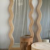 Zigzag rattan foot mirror H:182cm