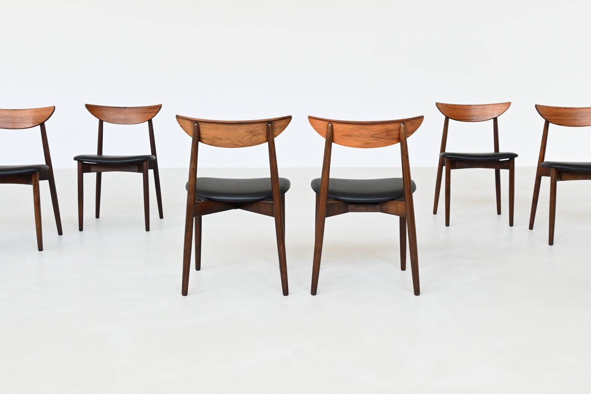 Harry Ostergaard set of eight dining chairs rosewood Randers Denmark 1960