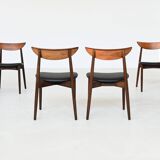 Harry Ostergaard set of eight dining chairs rosewood Randers Denmark 1960