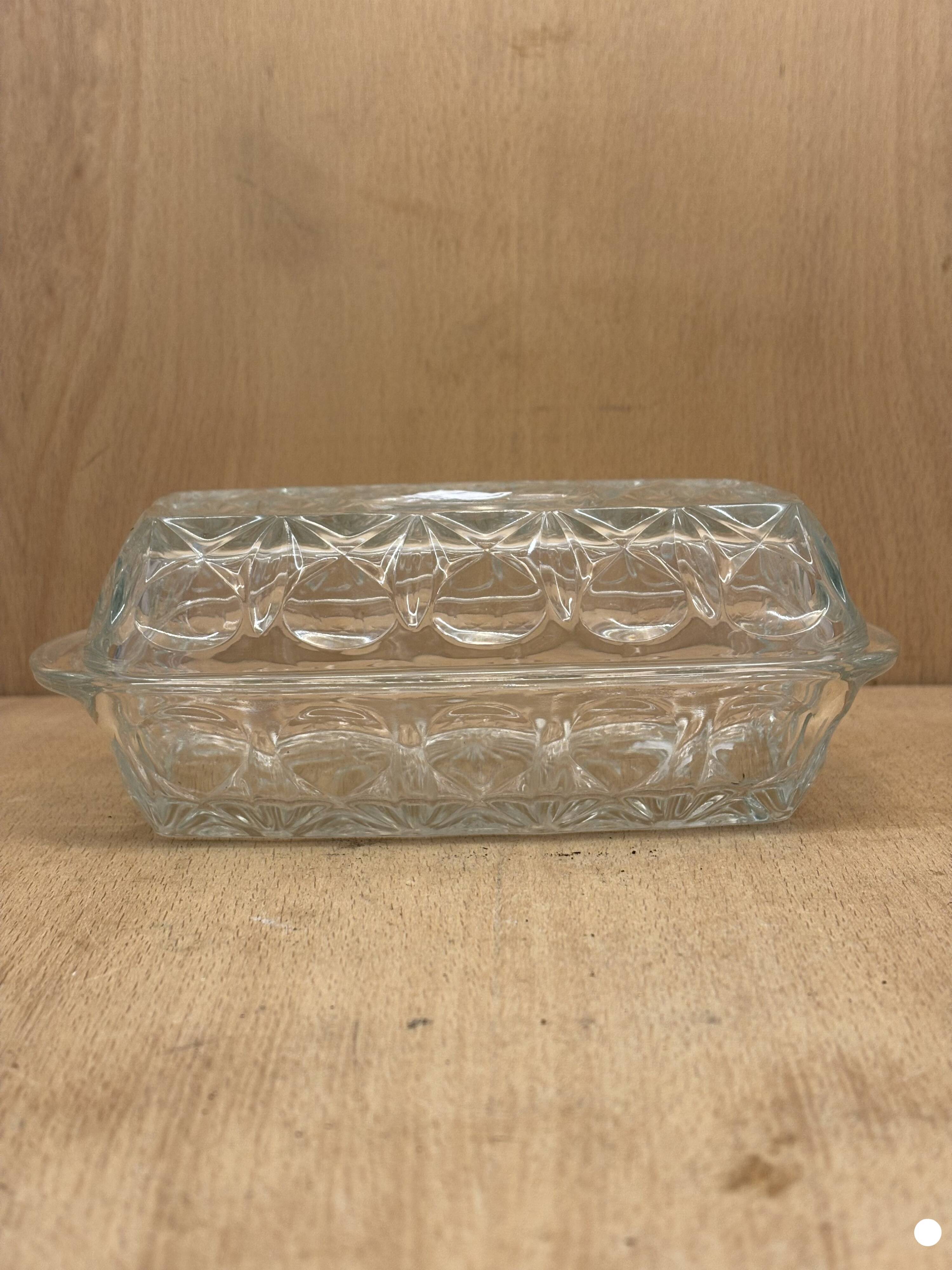 Glass butter dish