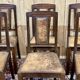 Series of 6 Art Deco chairs in mahogany and leather from the 1930s