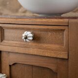 Antique wooden and red marble washstand (Art Deco style)