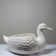 Cache pot/coupe canard en faïence craquelée beige vintage