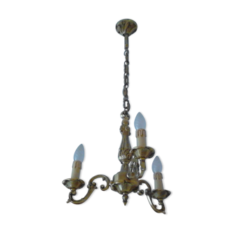 3-branched solid brass chandelier