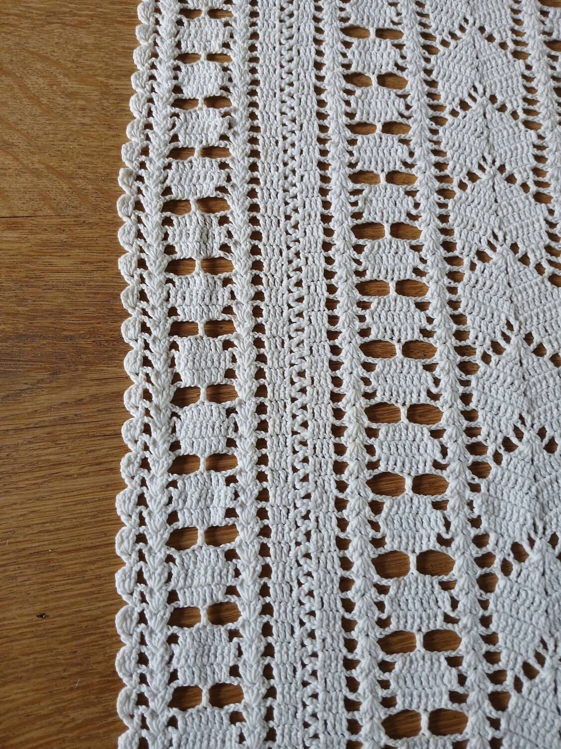 Dessus de lit ancien en crochet fait main