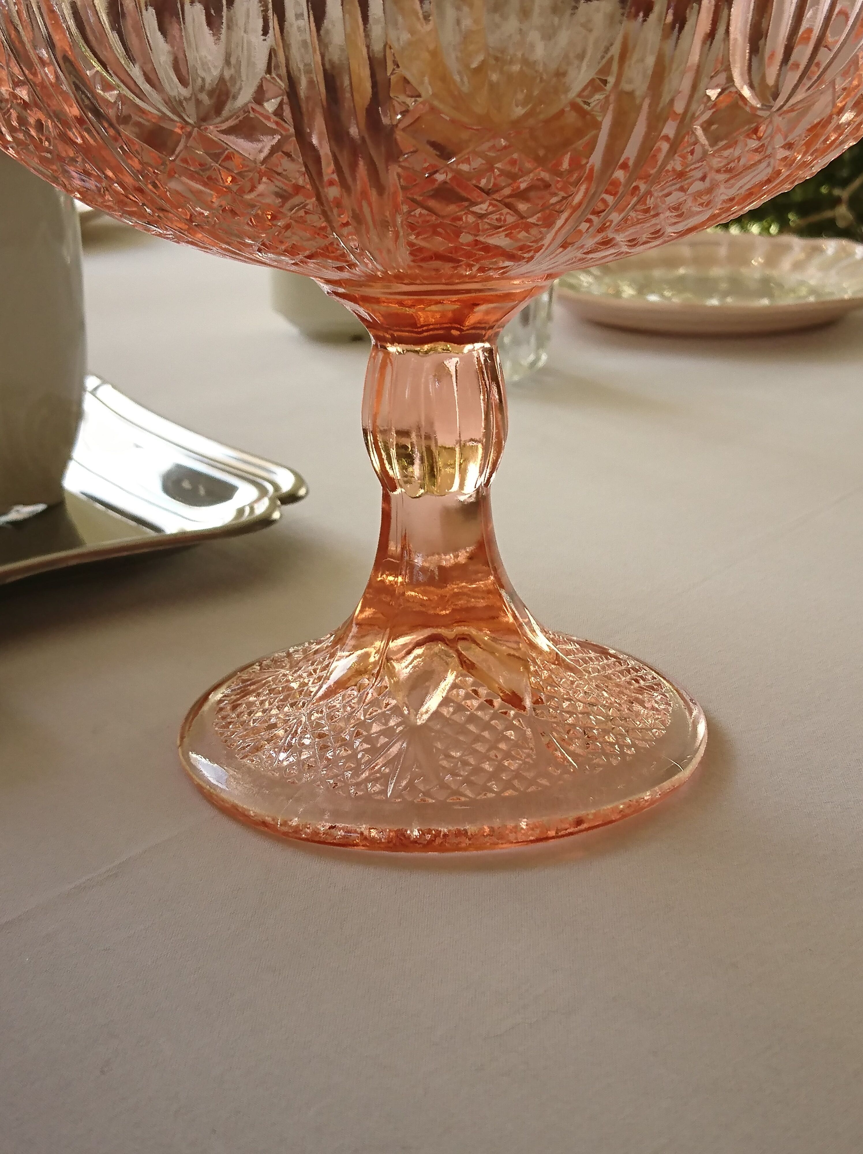 Pink glass cup