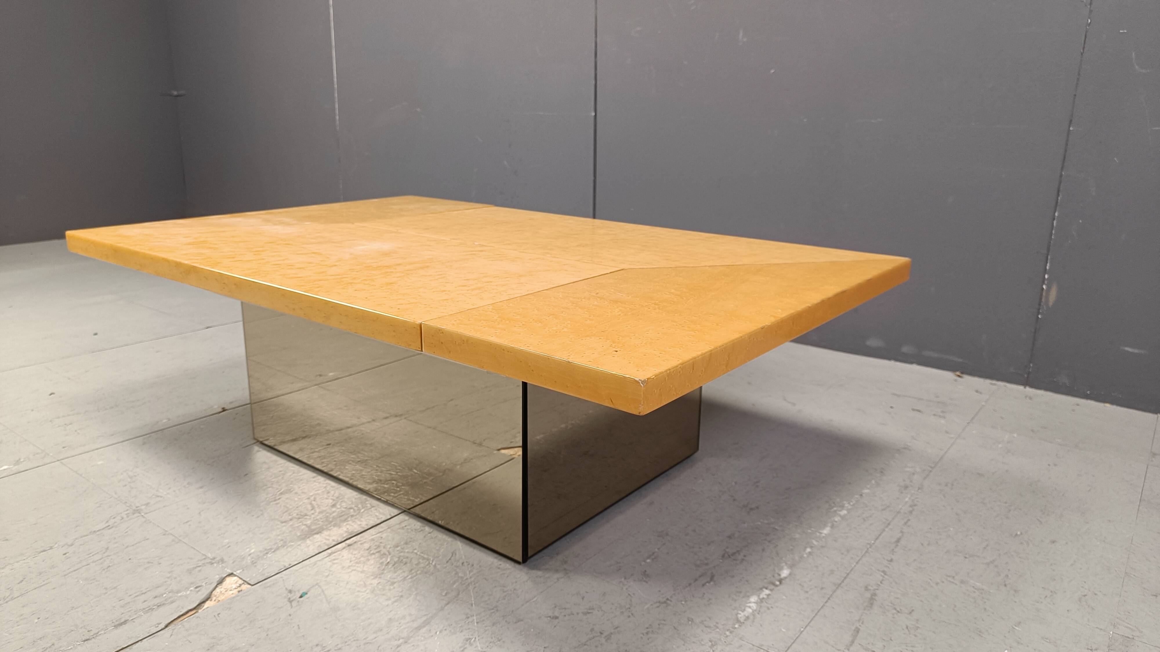 Vintage ash wood coffee table by Paul Michel, 1970s