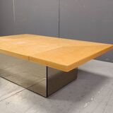 Vintage ash wood coffee table by Paul Michel, 1970s