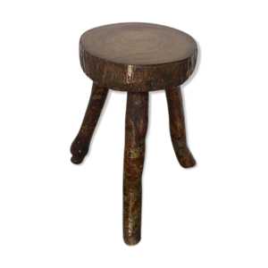 Tabouret tripode brutaliste - Vintage 1960