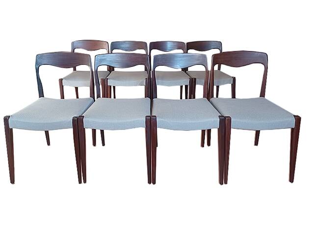 8 Scandinavian teak chairs, 1960s