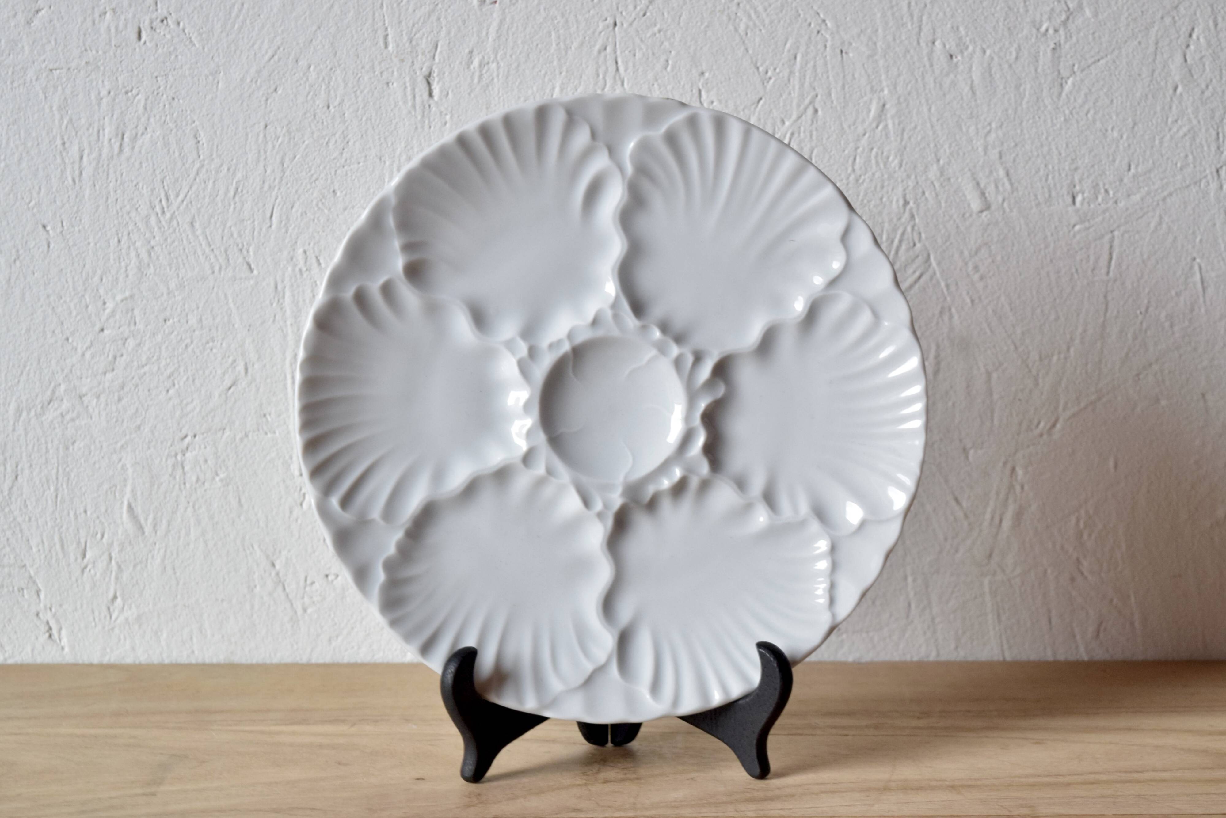 Set of 6 vintage Bareuther Bavaria porcelain oyster plates