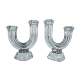 Pair of Vannes crystal candle holders