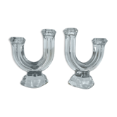 Pair of Vannes crystal candle holders
