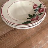Set of 4 mismatched soup plates