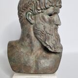 Bust of Poseidon in patinated plaster on plaster base,