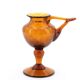 Biot oil lamp in amber bubble glass, 1970s